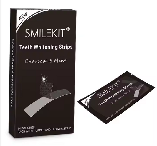 NEW! "Smile Kit" 14 Pouches-Activated Carbon Gentle Teeth White Strips