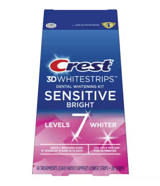 For Crest for 3DWhite Sensitive Bright Teeth Whitening Strips